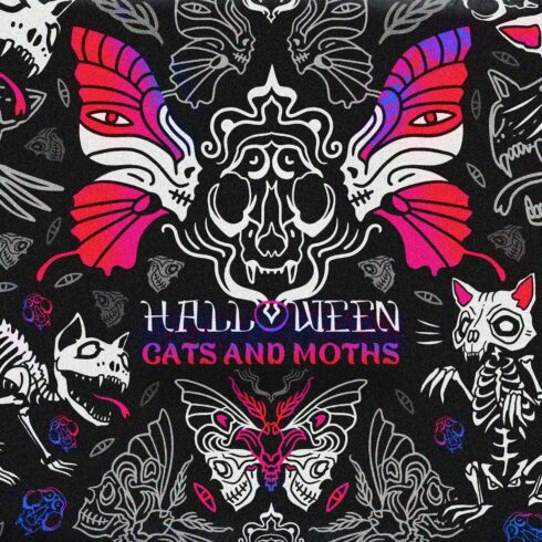 Halloween cats and moths cover image.