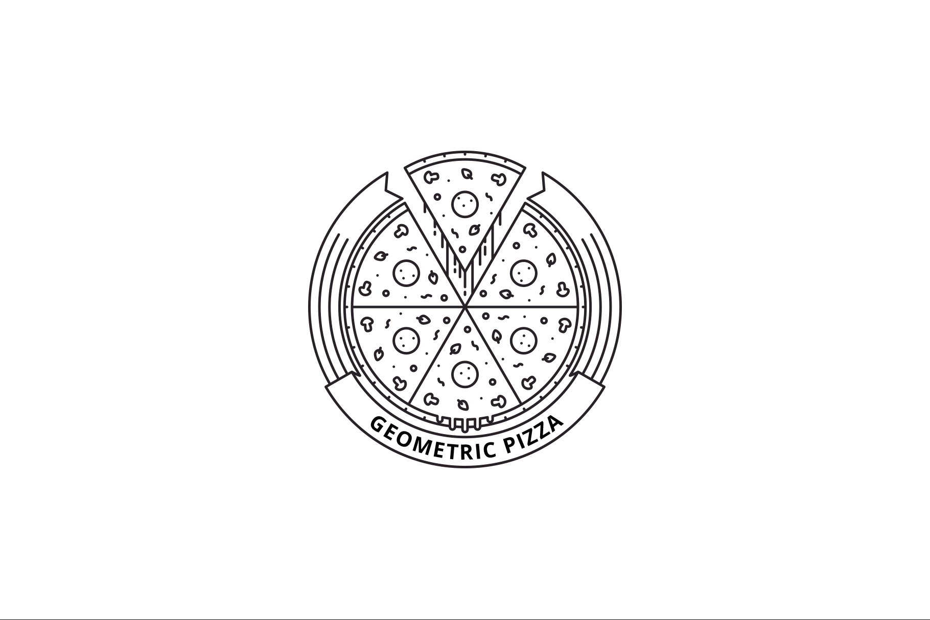 Geometric Pizza Logo preview image.