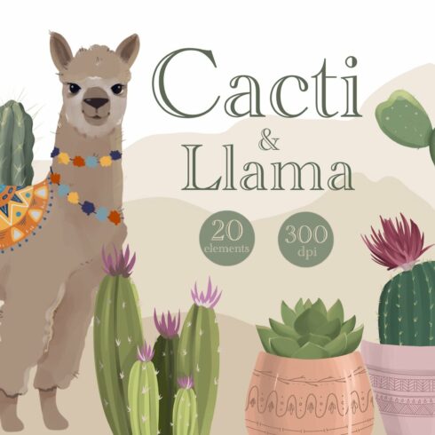 Cacti and LLama Illustration cover image.