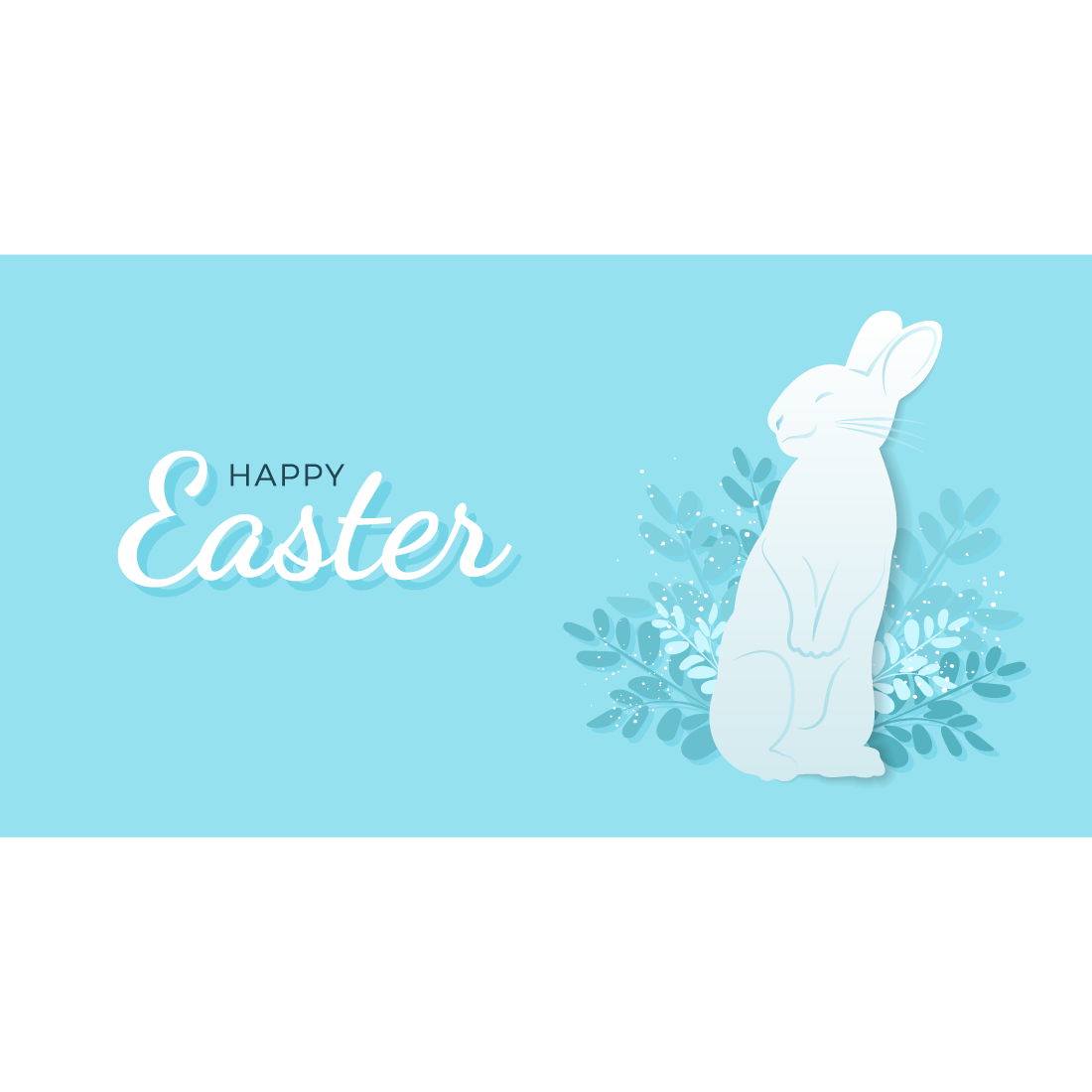 Happy Easter vector banners with Easter egg, bunny, flowers and herb preview image.