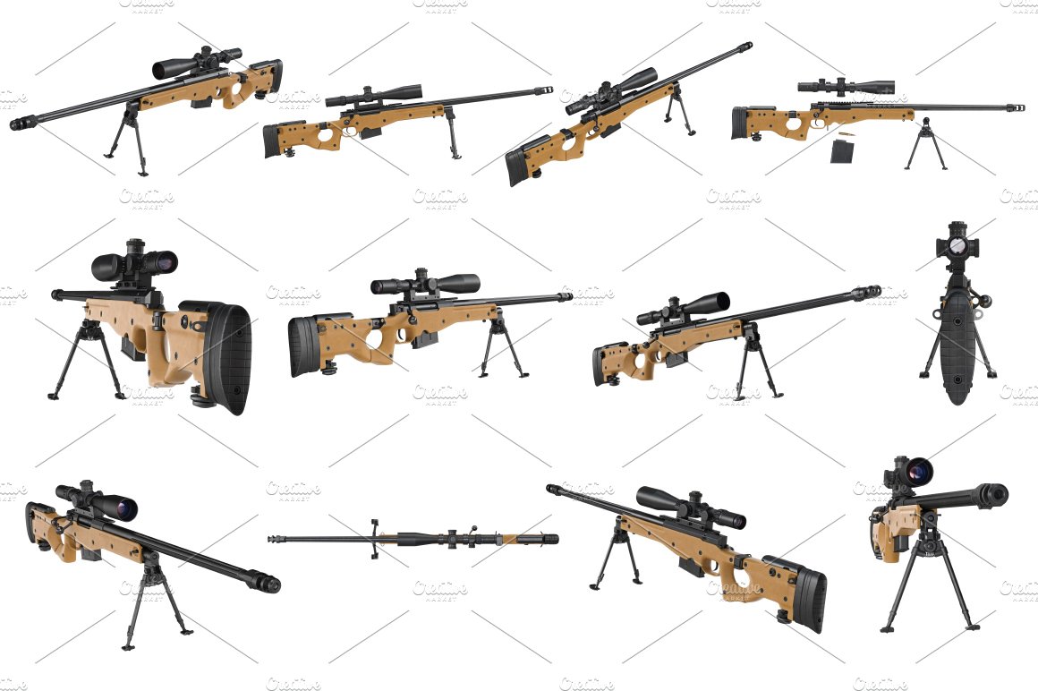 Rifle sniper beige weapon set cover image.