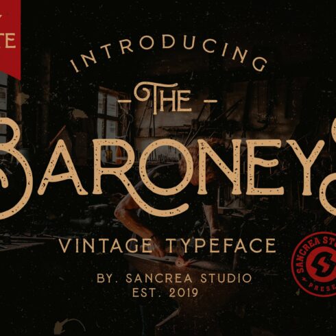 Baroneys - Vintage Typeface cover image.