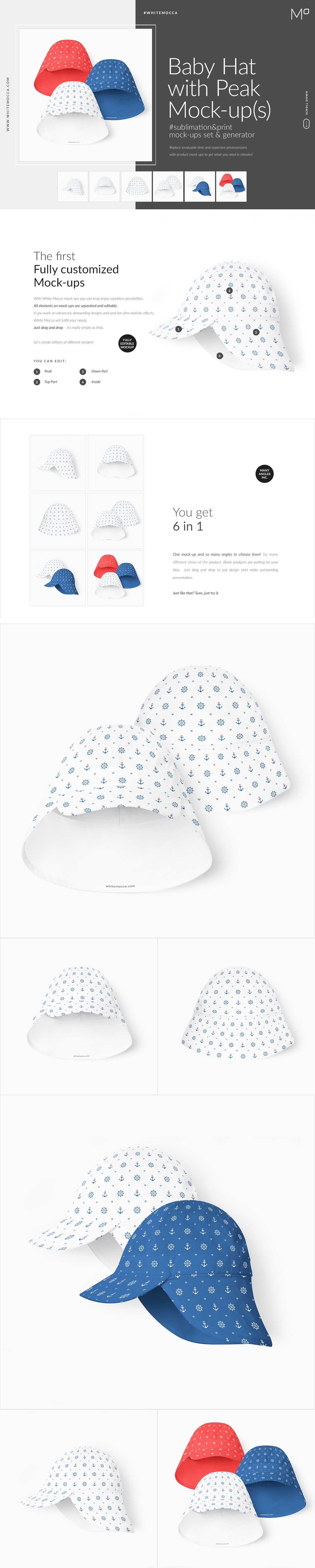 Baby Hat with Peak Mock-ups cover image.