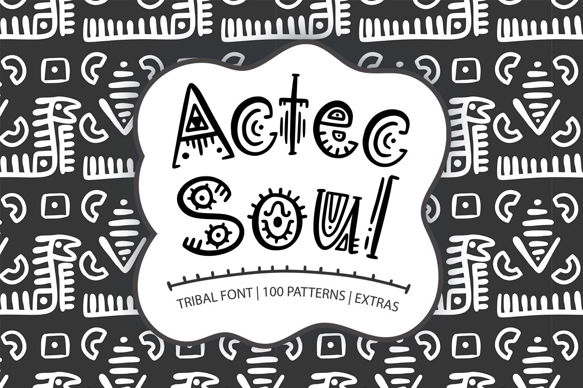 Aztec Soul. Font and 100+ graphics. cover image.