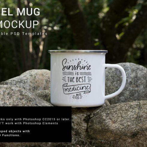Enamel Mug 3D Mockup cover image.