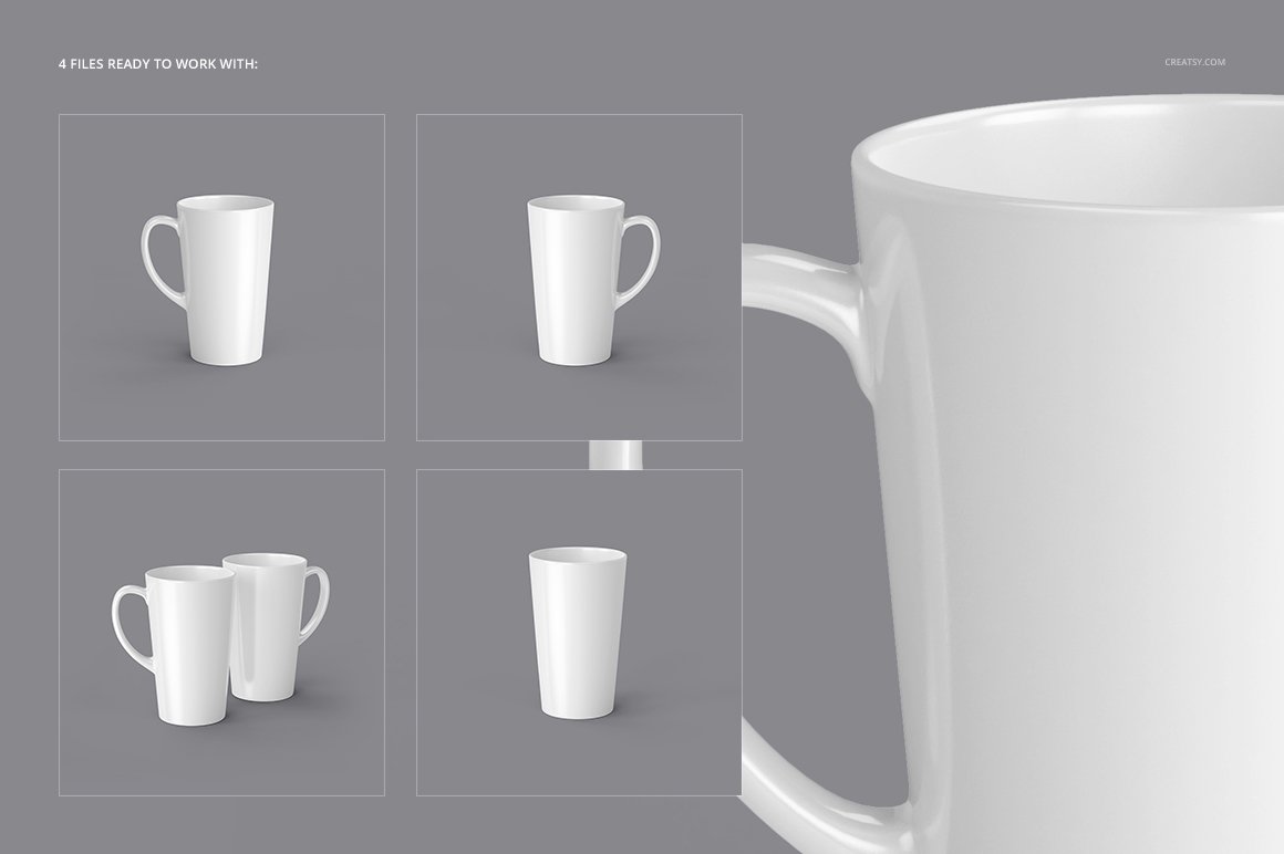 17 oz Latte Mug Mockup Set preview image.