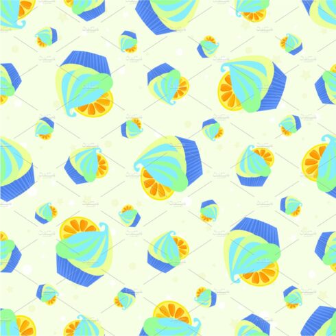Colour seamless cupcake pattern cover image.