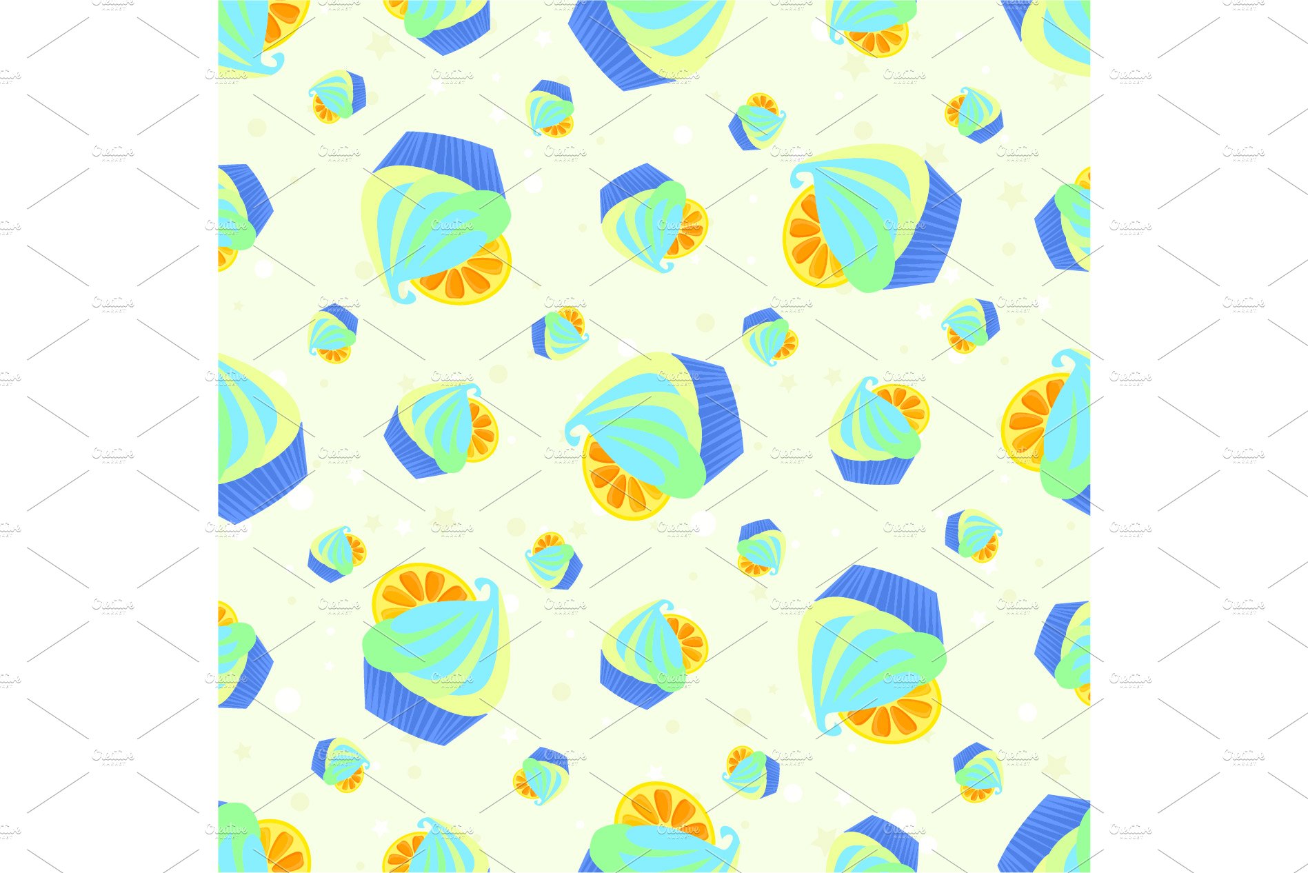 Colour seamless cupcake pattern cover image.