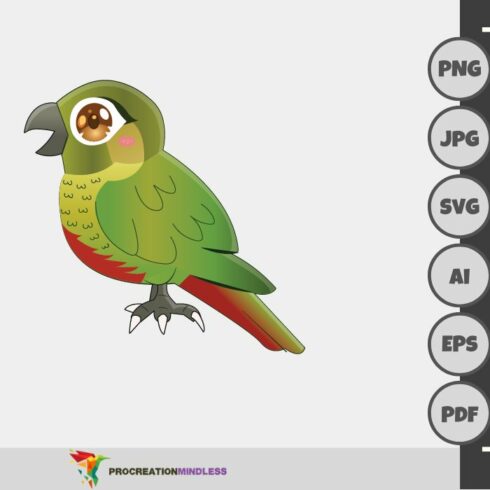 Green Parakeet illustration cover image.