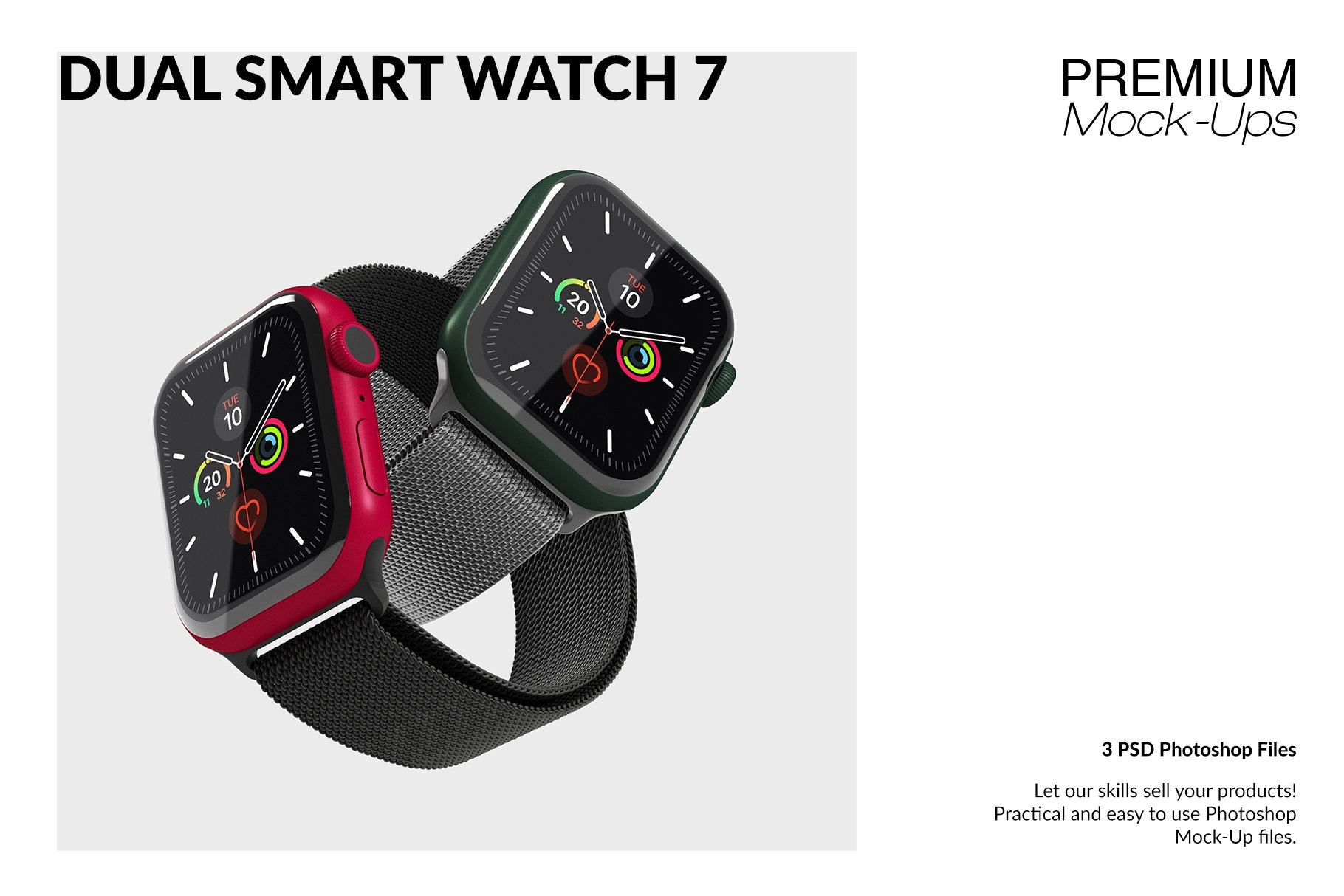 Dual Smart Watch 7 Mockups cover image.