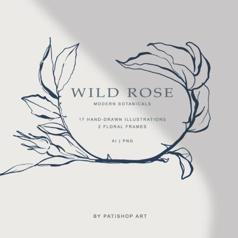 Modern Hand Drawn Wild Rose Illustr cover image.