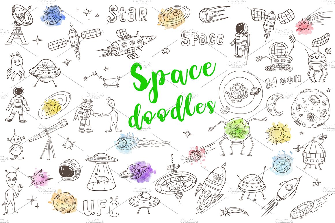 Space doodles cover image.