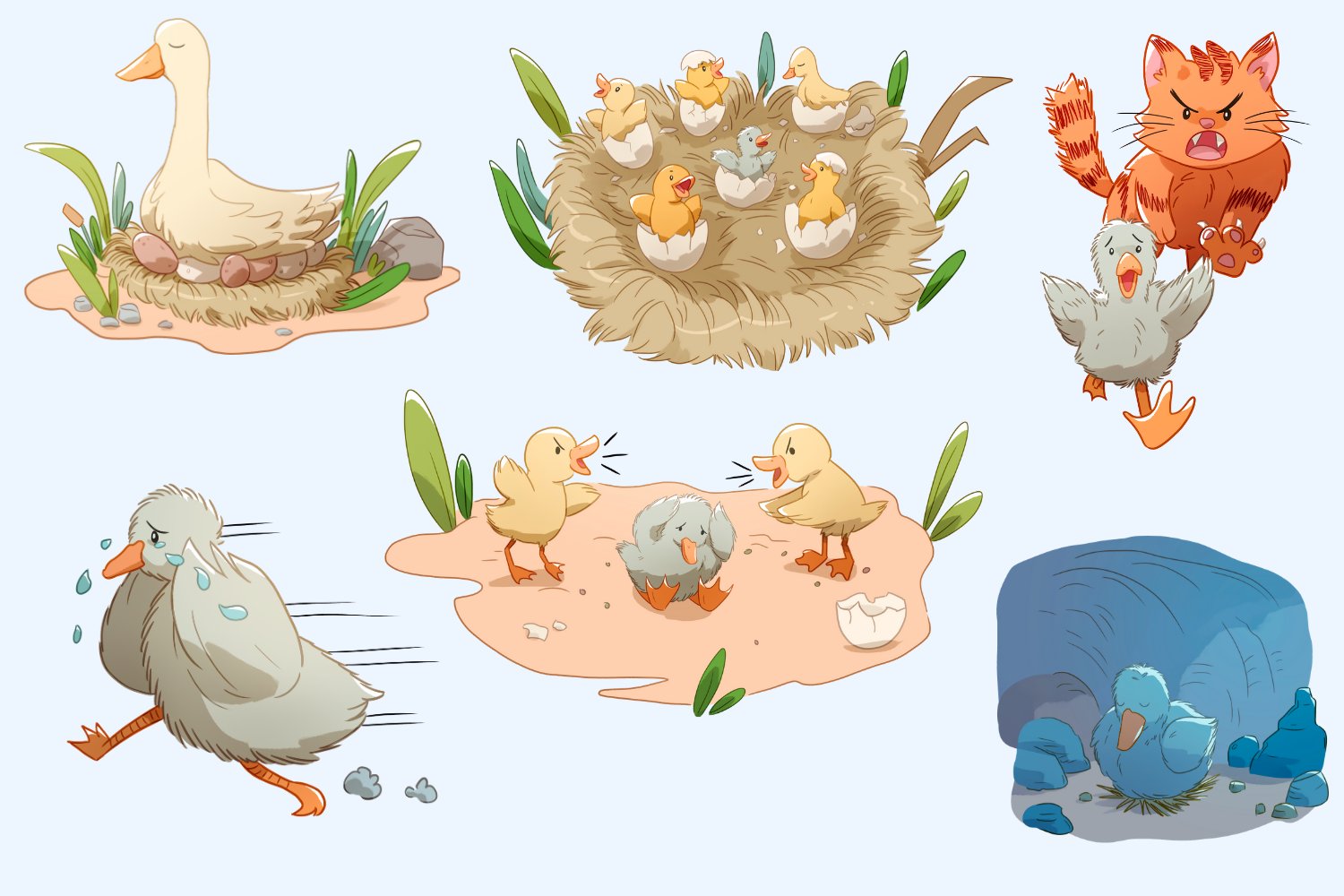 Ugly Duckling Clip Art Collection preview image.