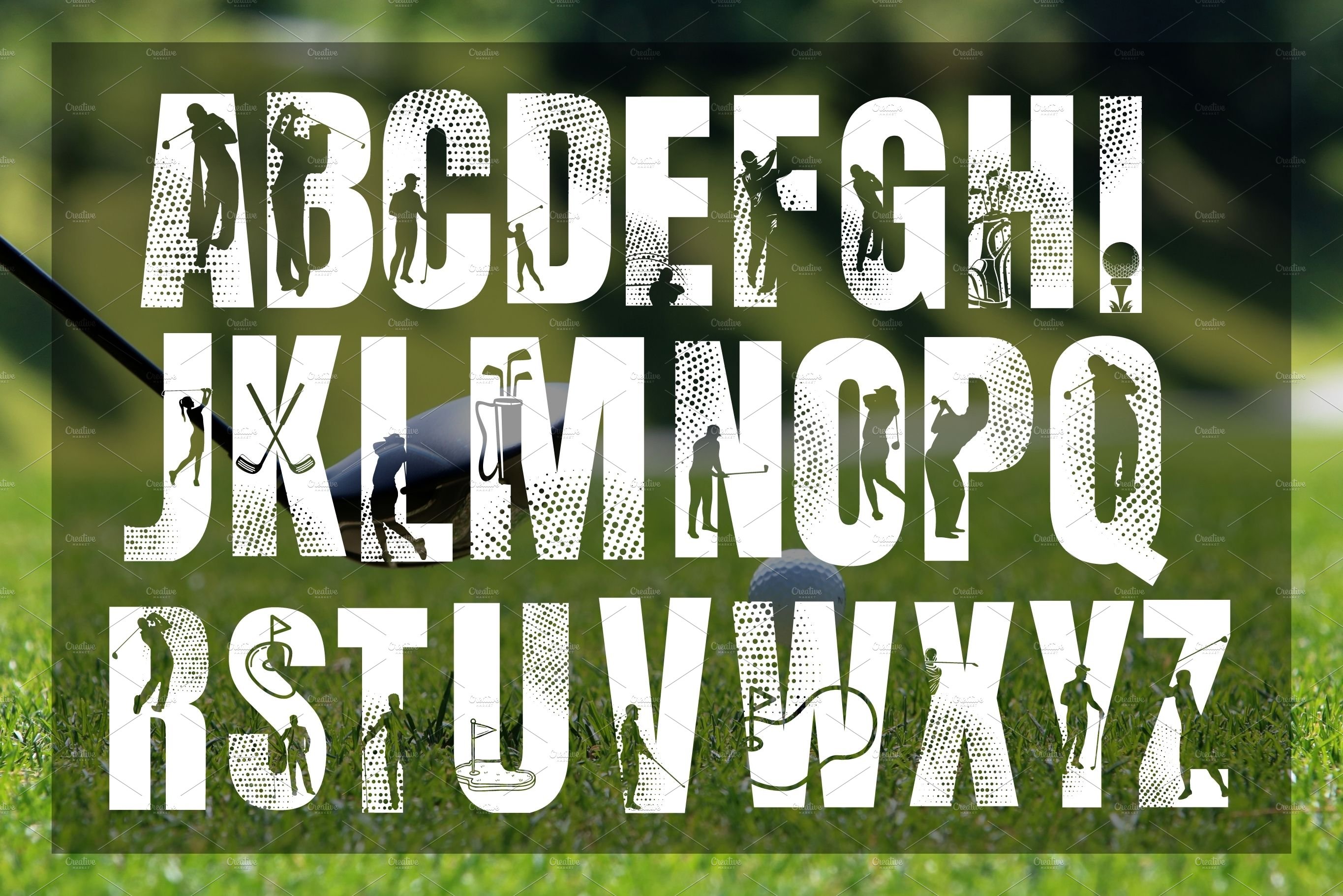 Golf, Golf Display font preview image.
