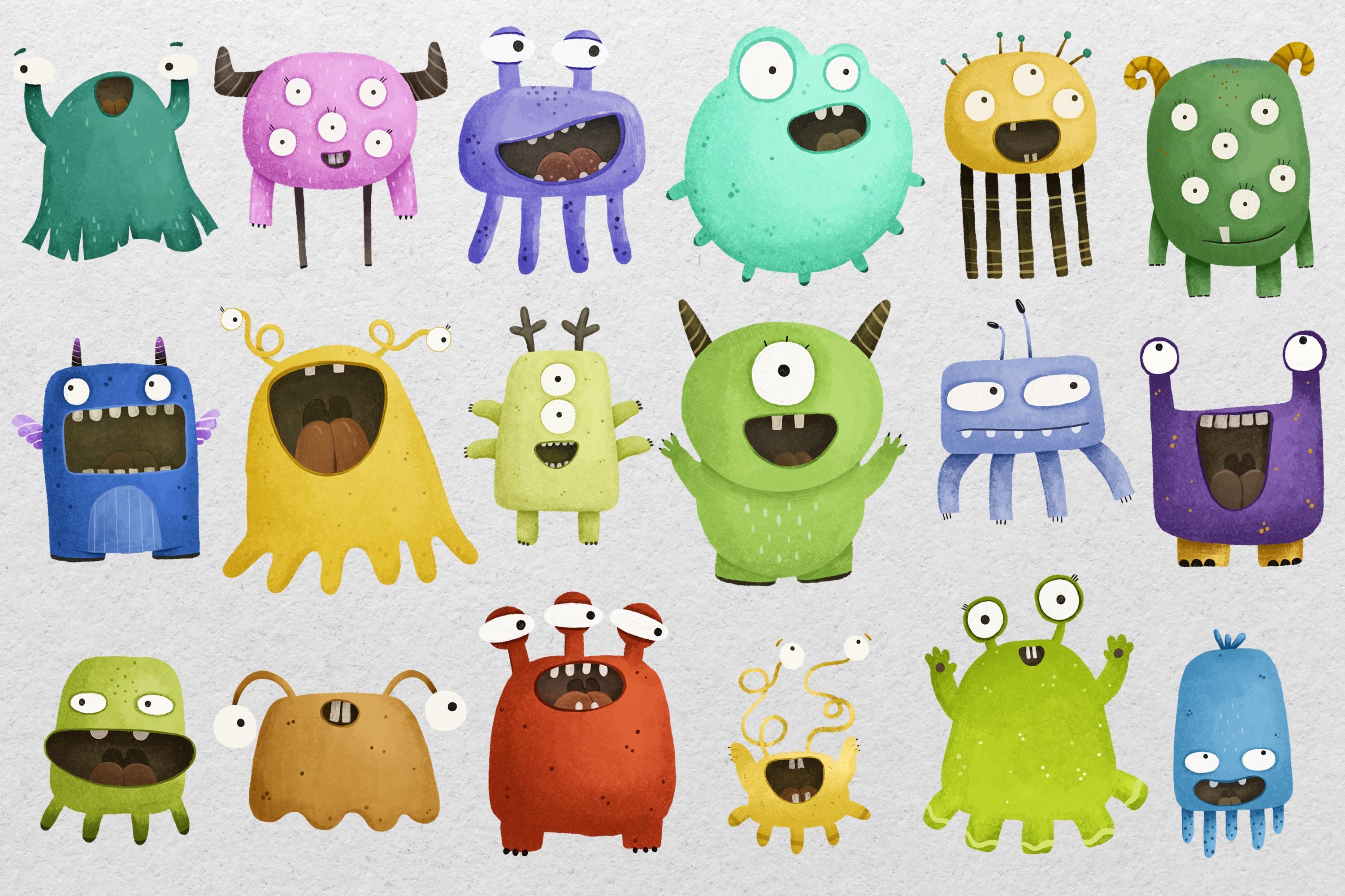 CARTOON MONSTER CHARACTERS preview image.