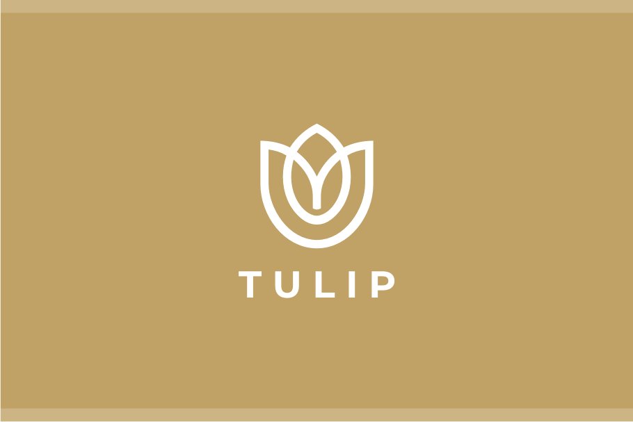 Tulip Flower Logo Template preview image.