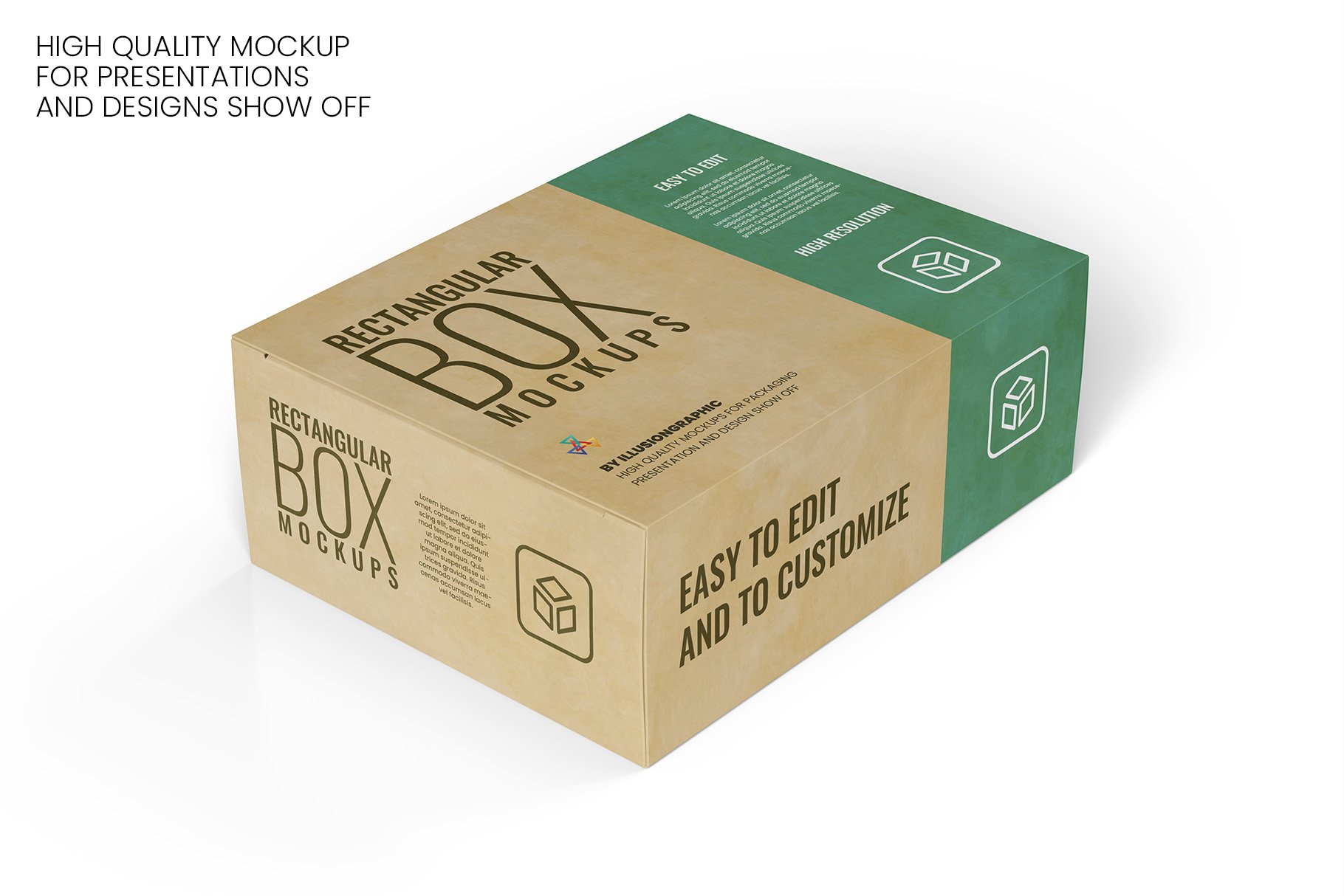 Rectangular Box Mockups - 13 views preview image.