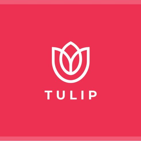 Tulip flower logo template cover image.