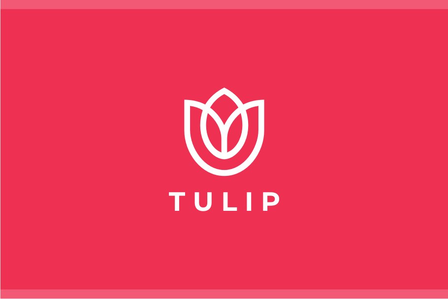 Tulip flower logo template cover image.