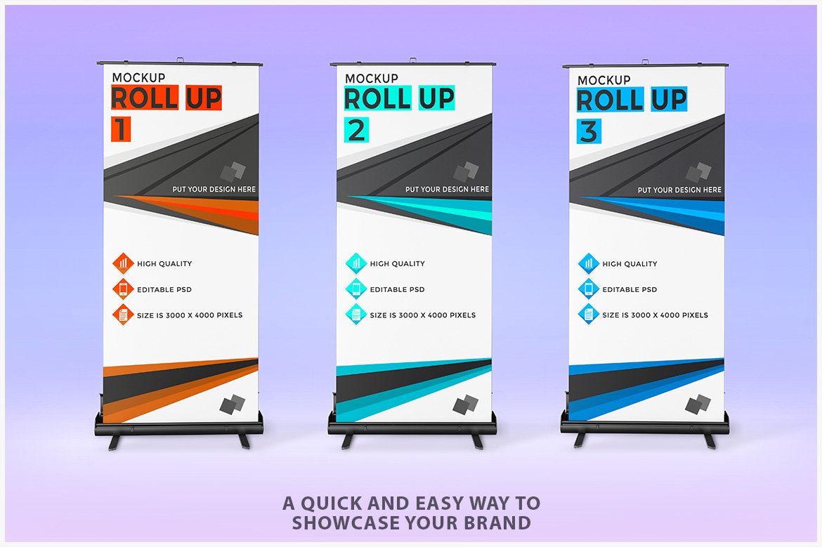 Roll up Banner Mockup preview image.