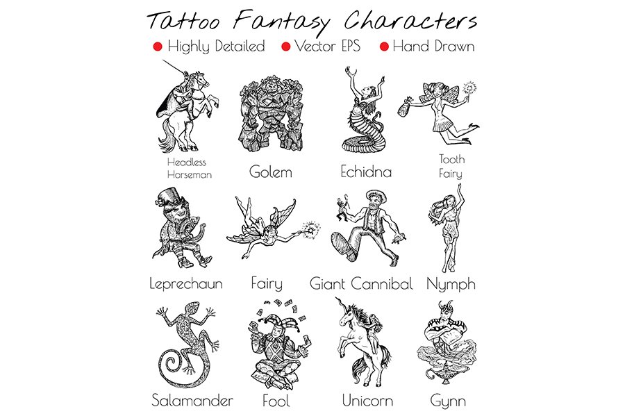 Tattoo Fantasy Characters preview image.