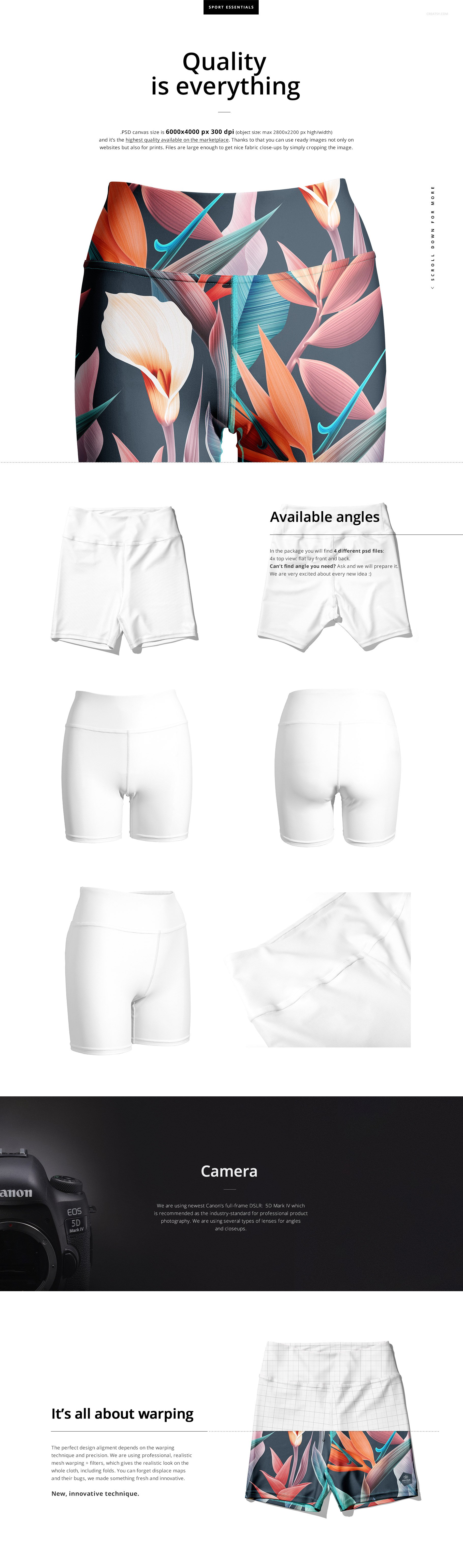 All-over Print Yoga Shorts Mockup preview image.