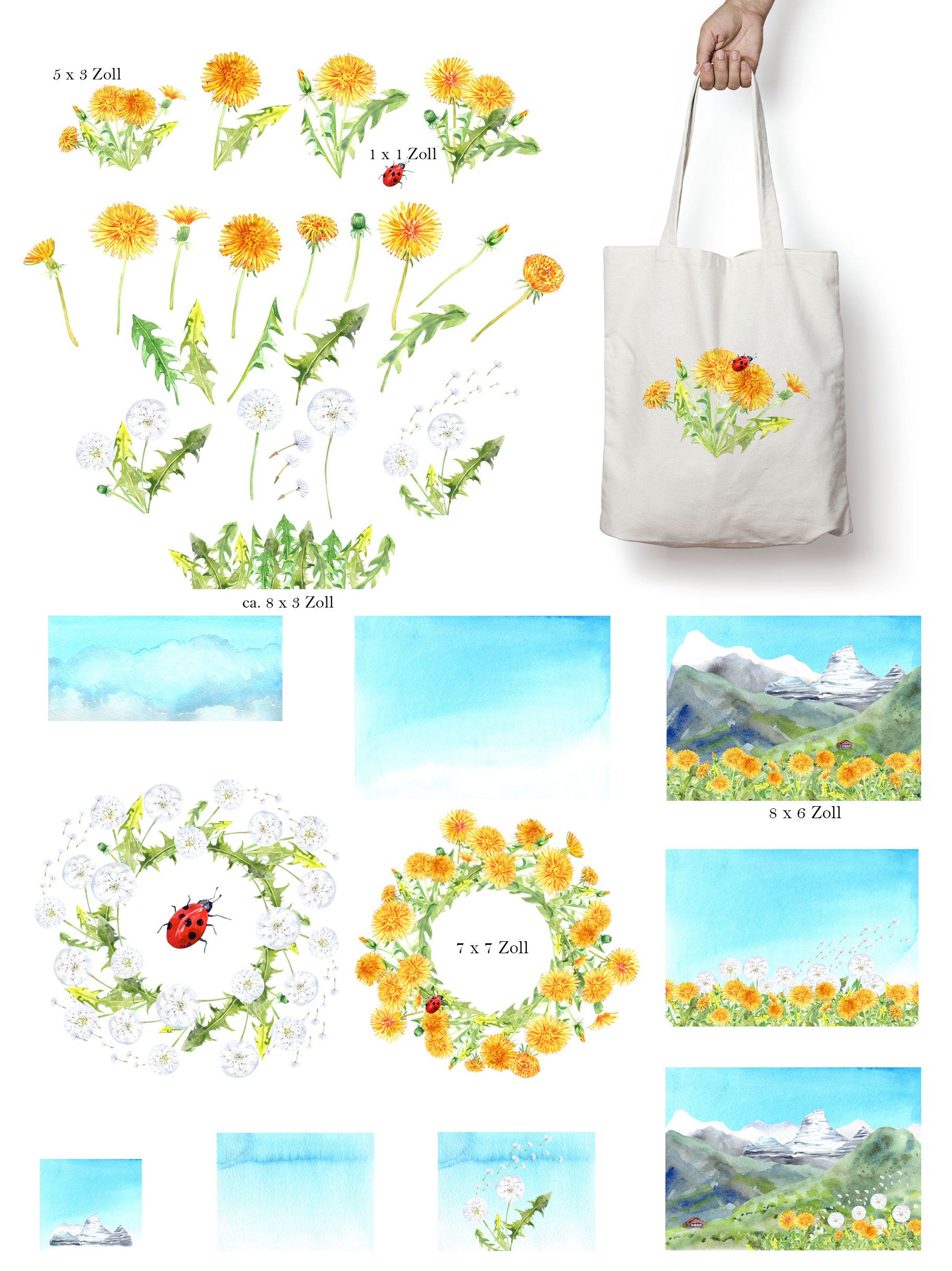 Watercolor Dandelions preview image.