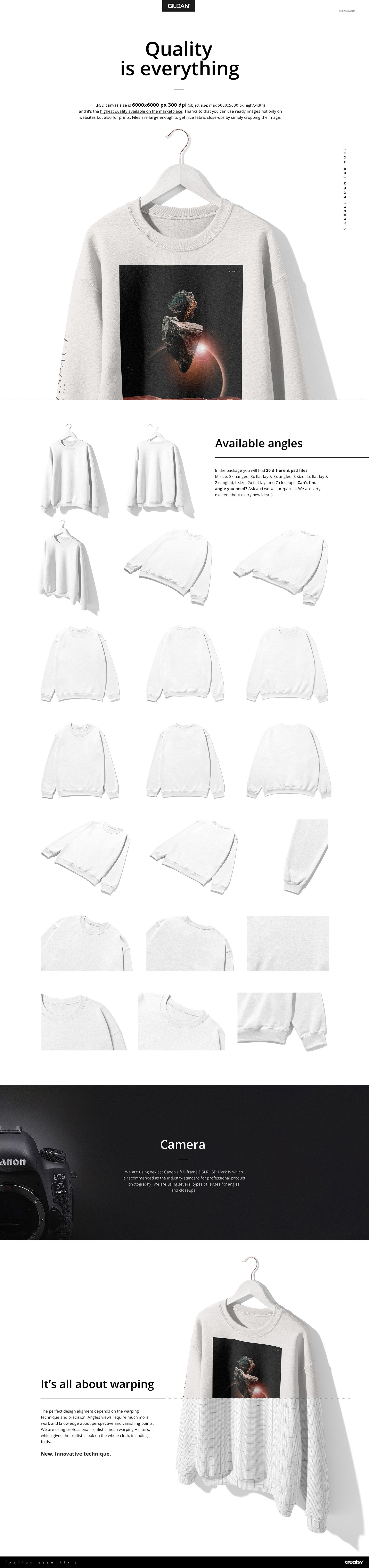 Gildan 18000 Sweatshirt Mockup Set preview image.