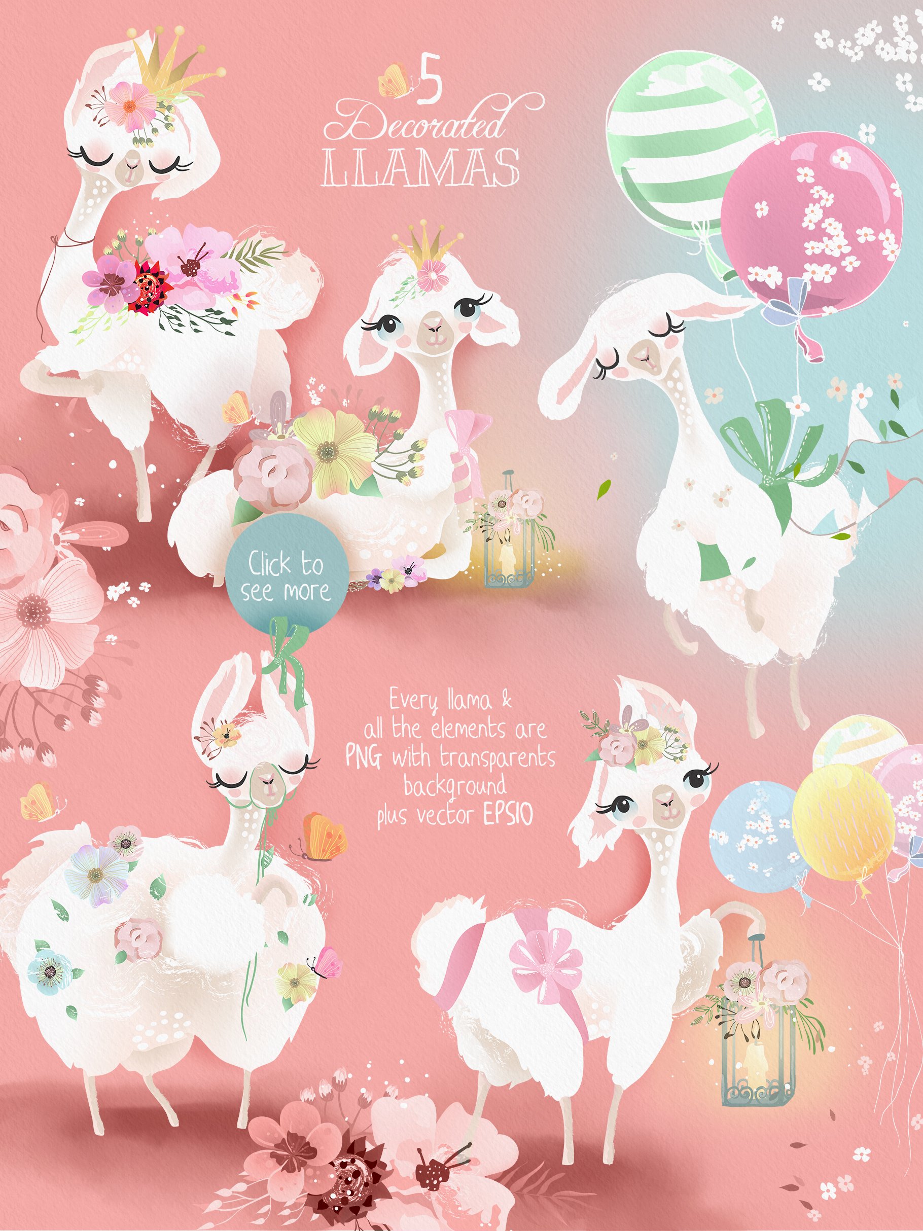 Fluffy Llamas Collection preview image.