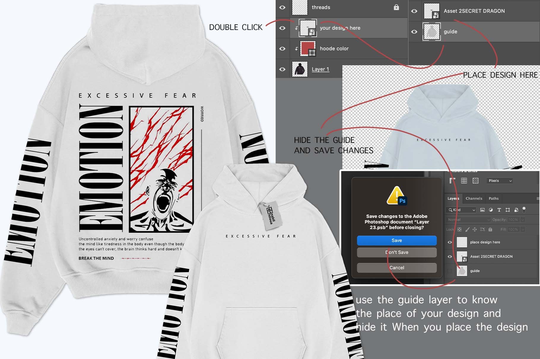 realistic oversize Hoodie PSD Mockup preview image.