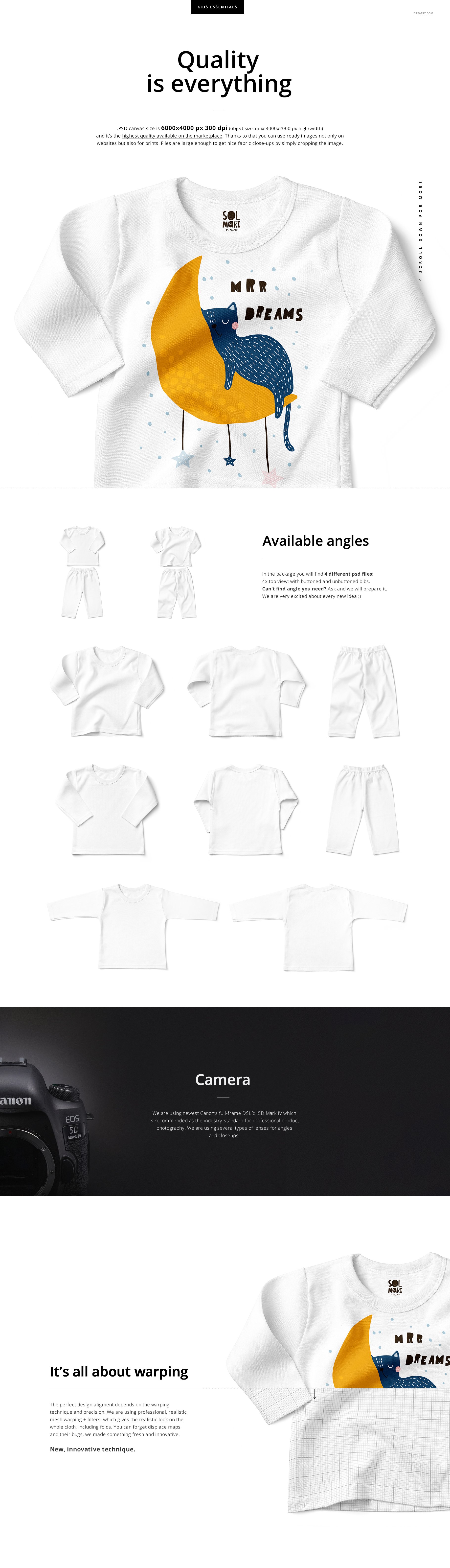 Baby Long Sleeve Pyjama Mockup Set preview image.