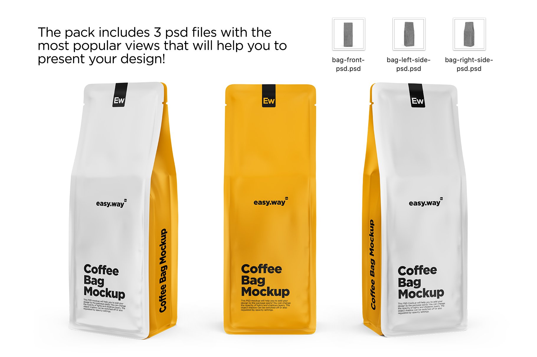Coffee Bags PSD Mockups preview image.