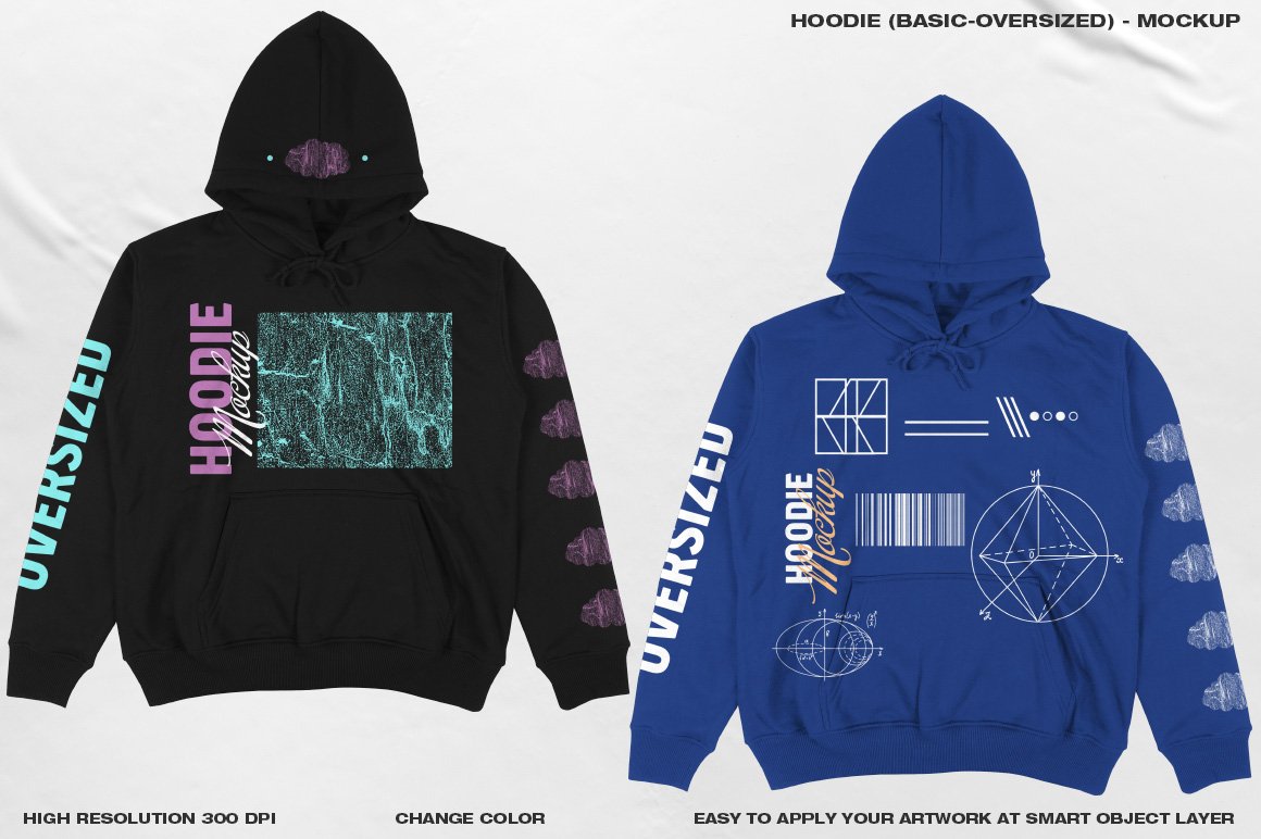 Hoodie (Basic-Oversized) - Mockup preview image.