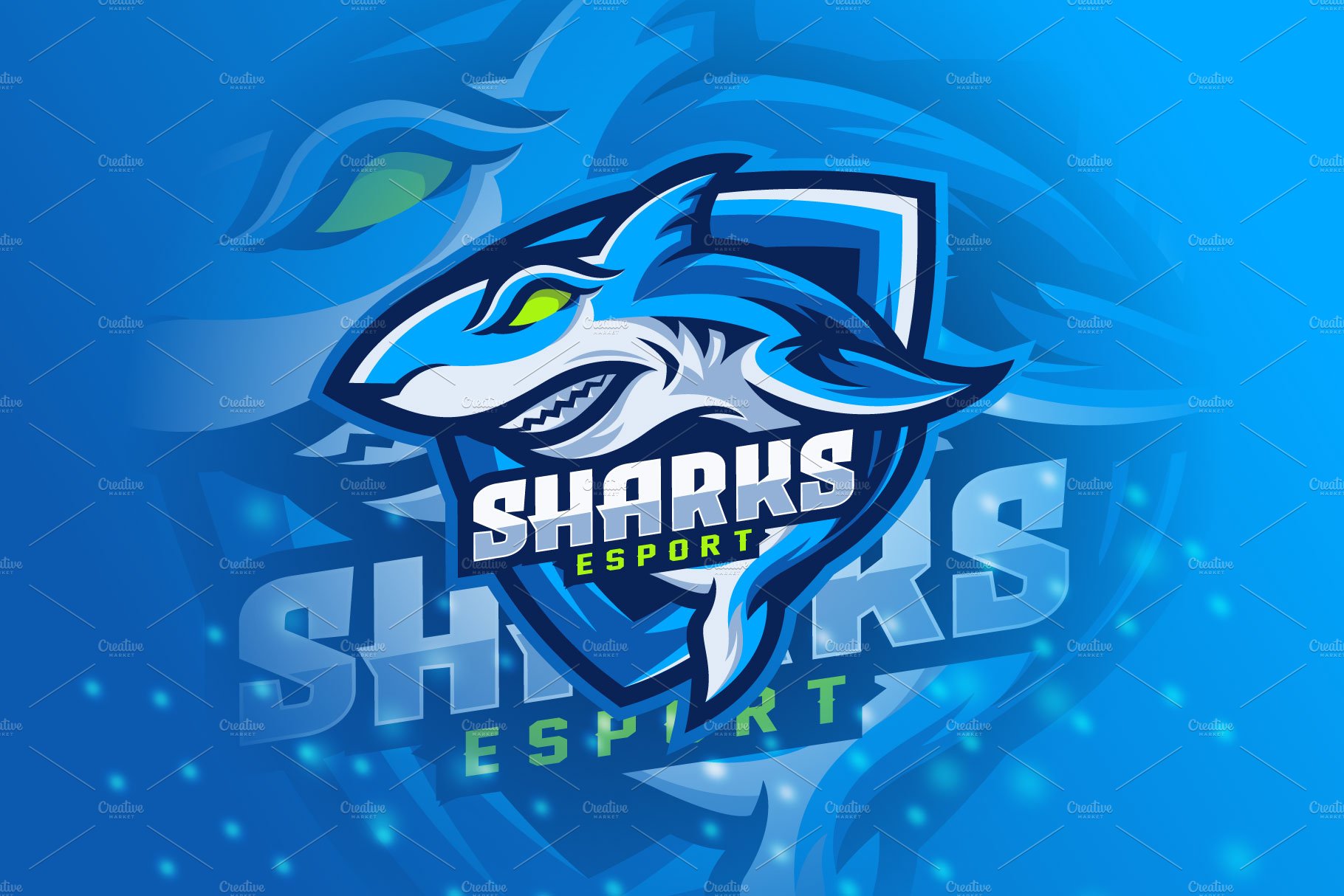 Shark Mascot Esport Logo preview image.