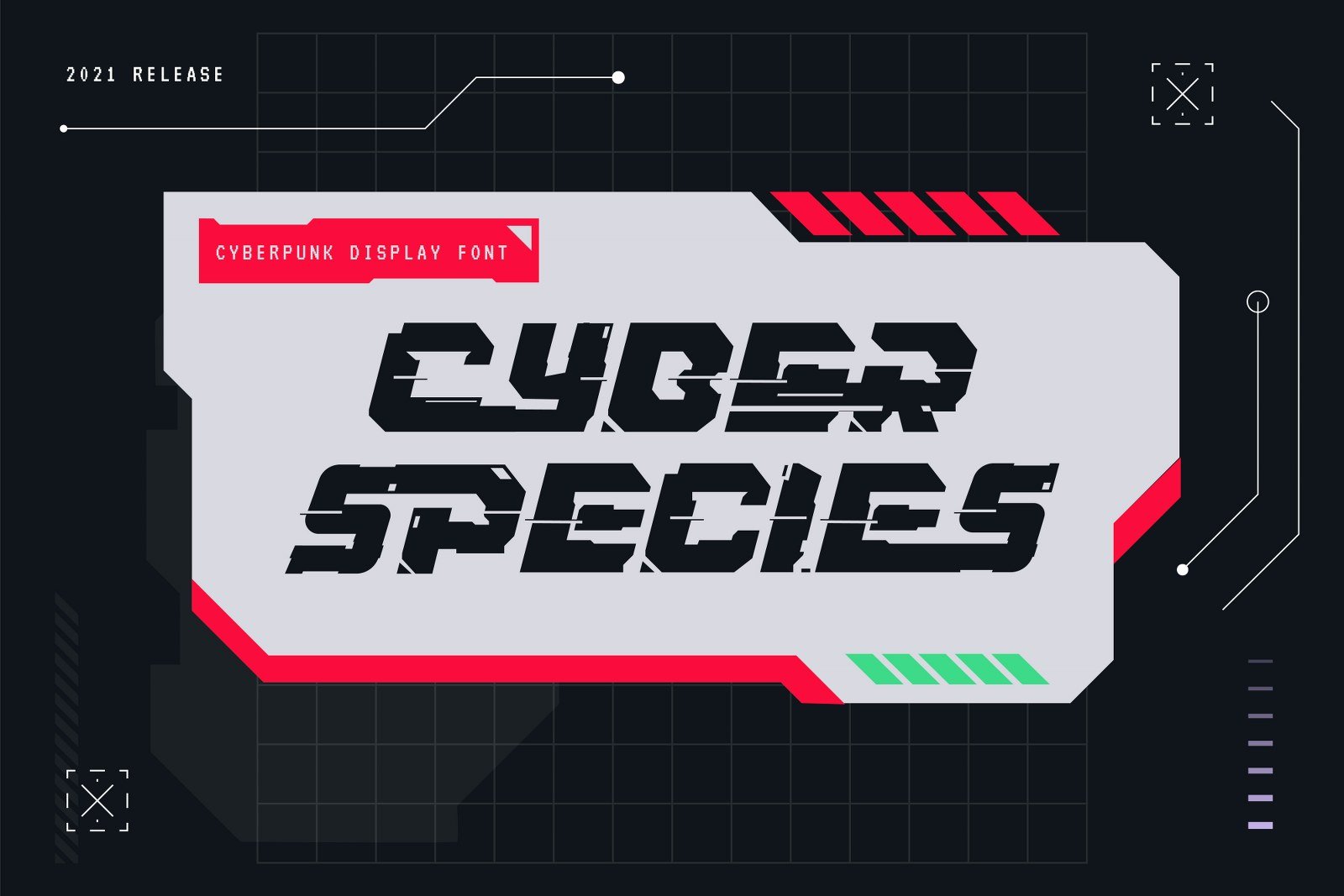 Cybergrose - Cyberpunk Display Font preview image.