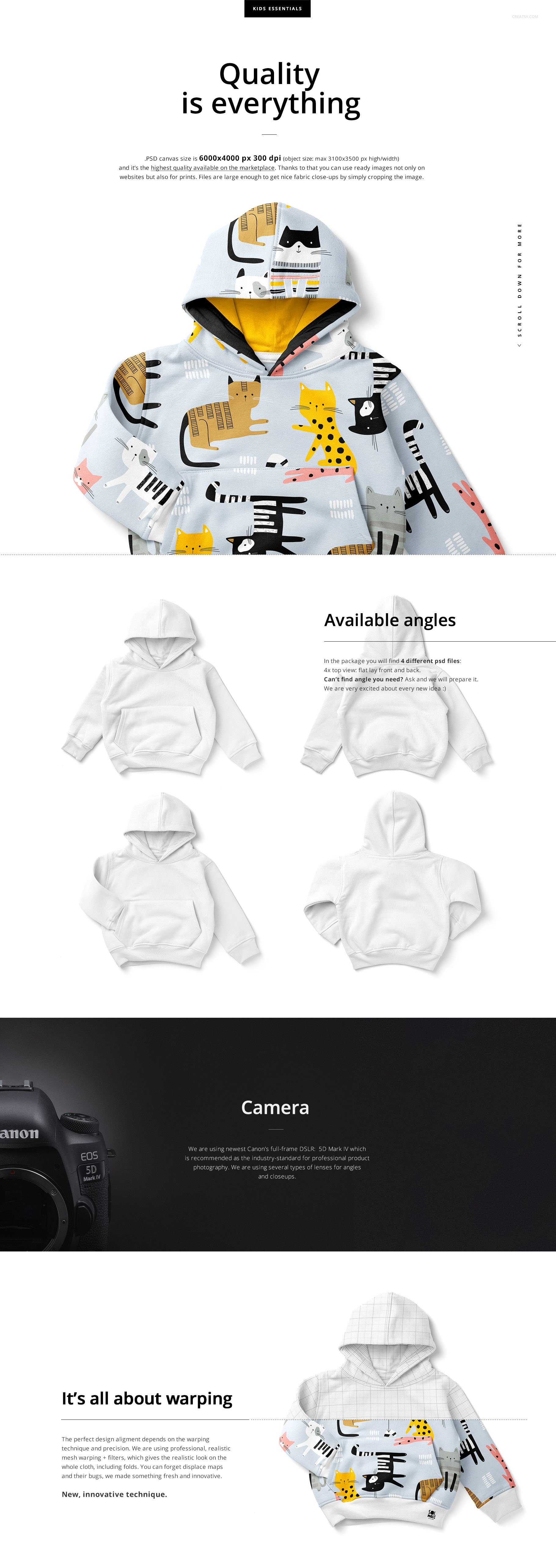 Kids Pull On Hoodie Mockup Set preview image.