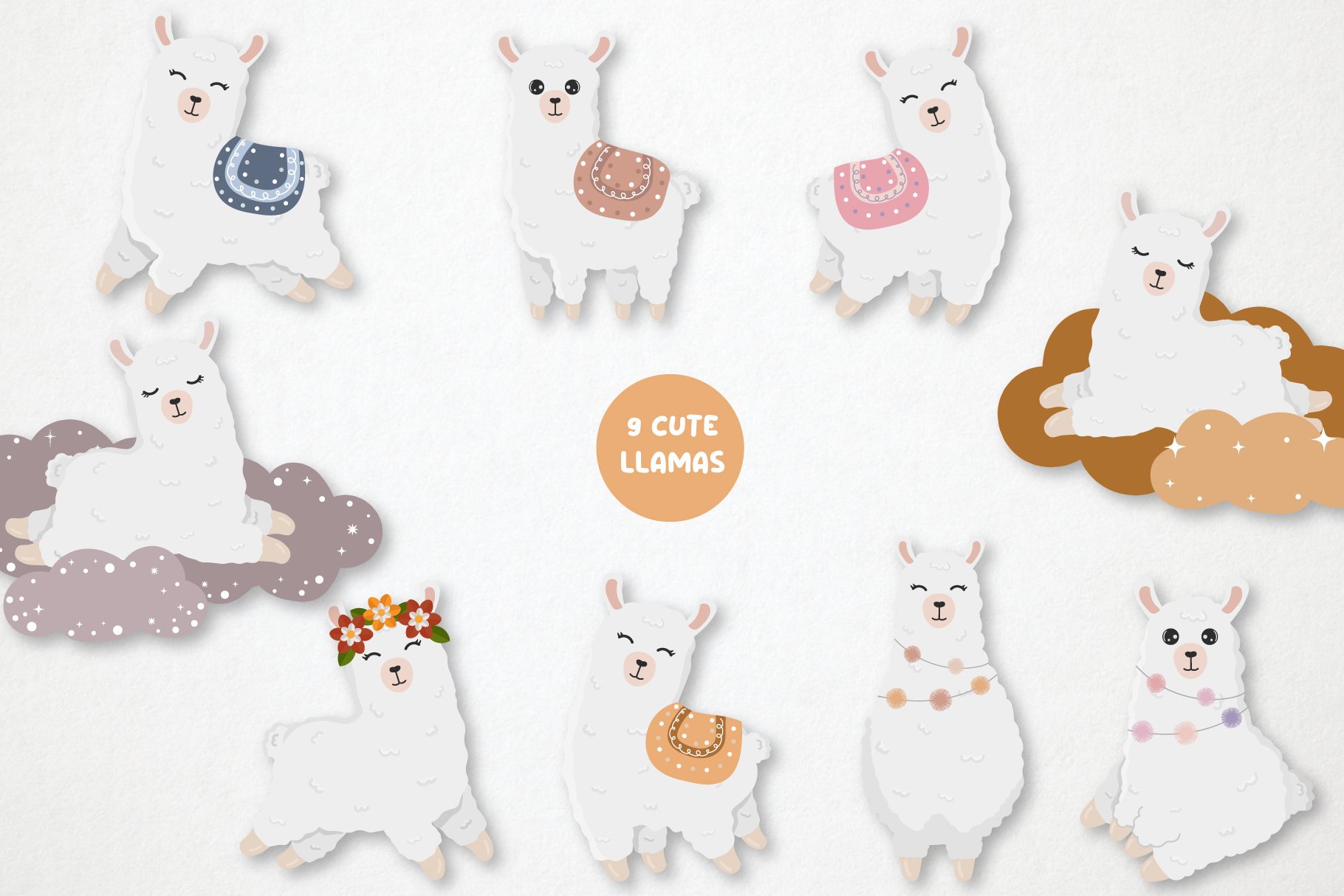 Cute llama collection preview image.