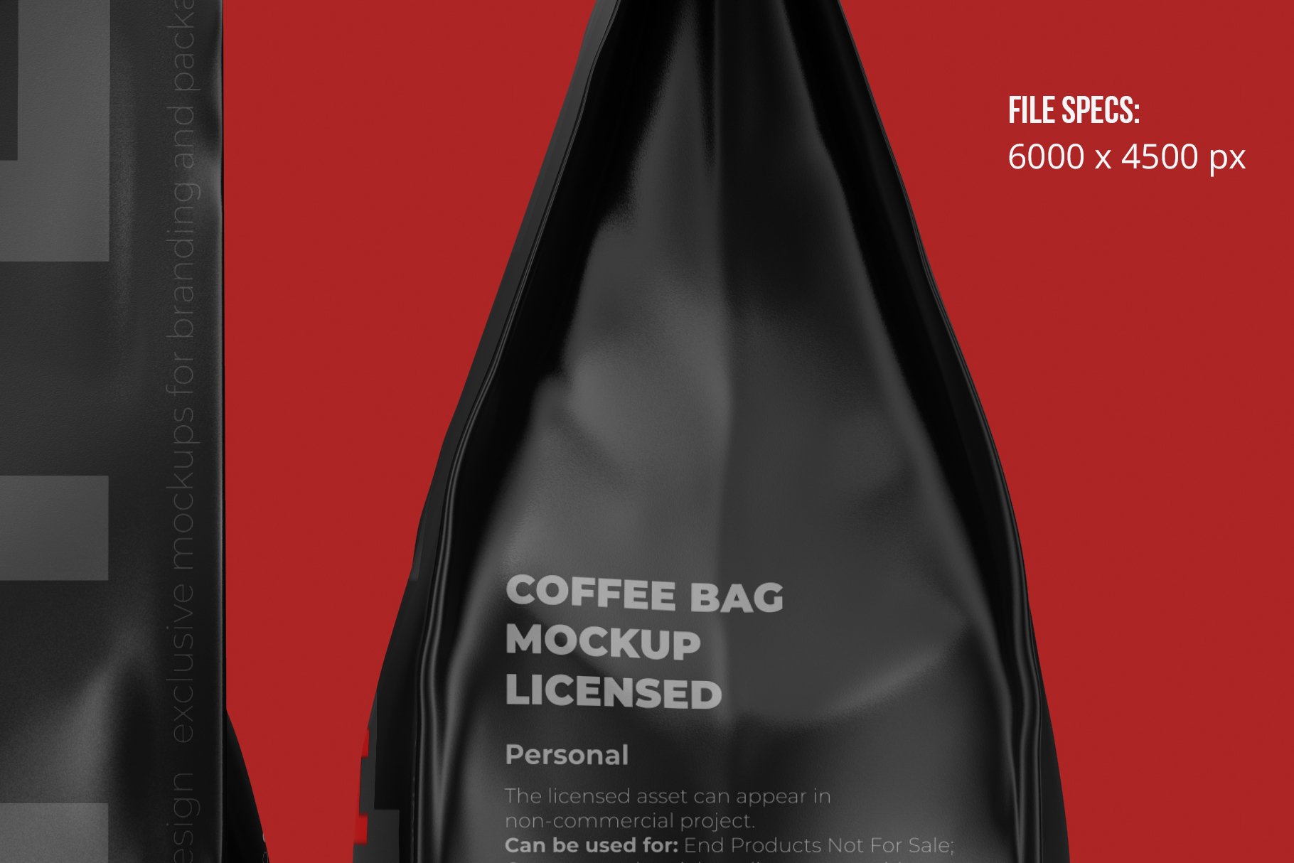 Coffee Bag Mockup. Front and side preview image.