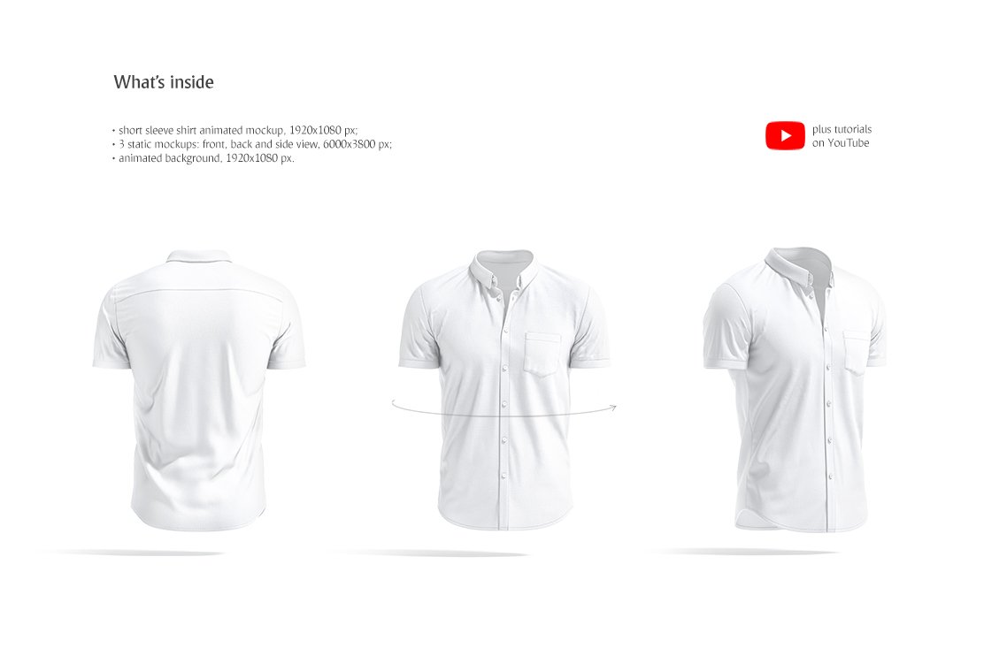 Short Sleeve Shirt Animated Mockup preview image.