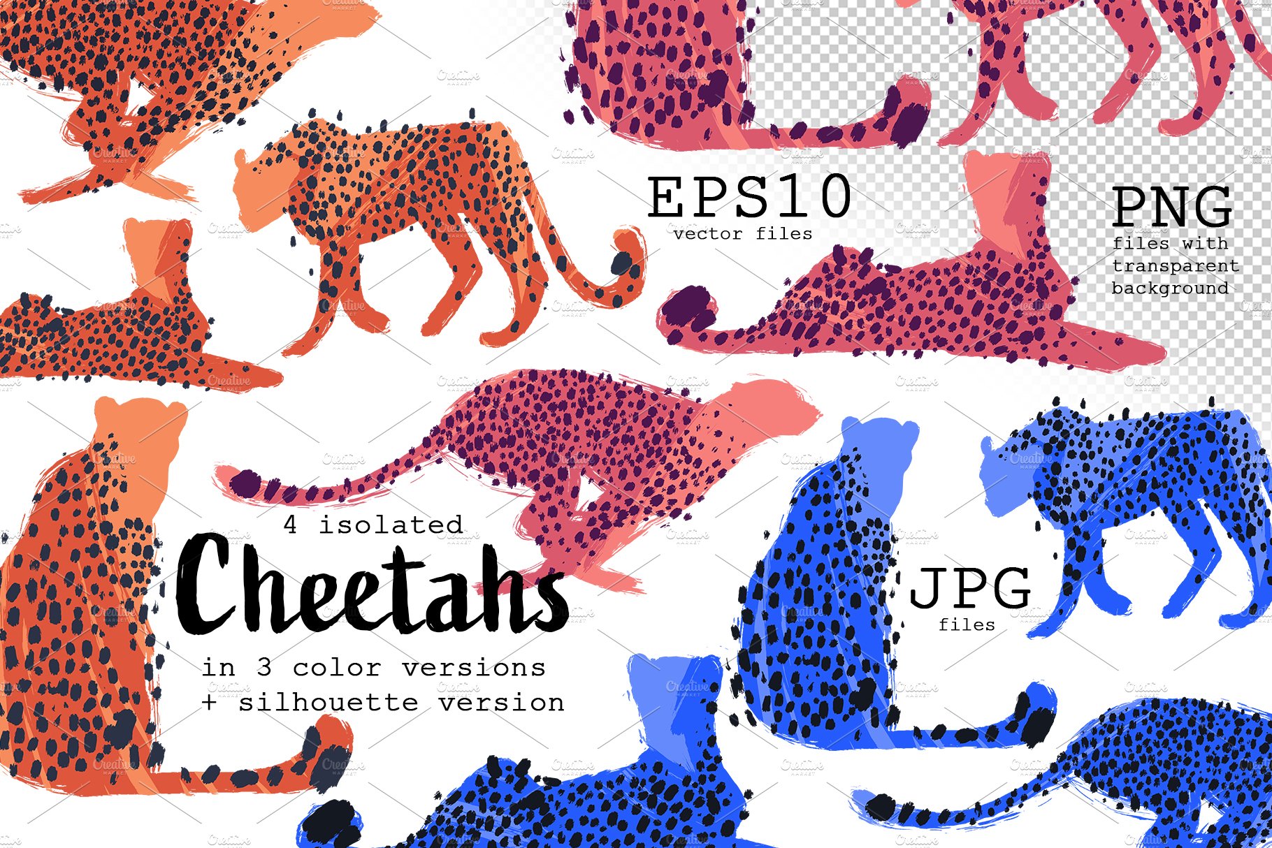Vector cheetahs preview image.