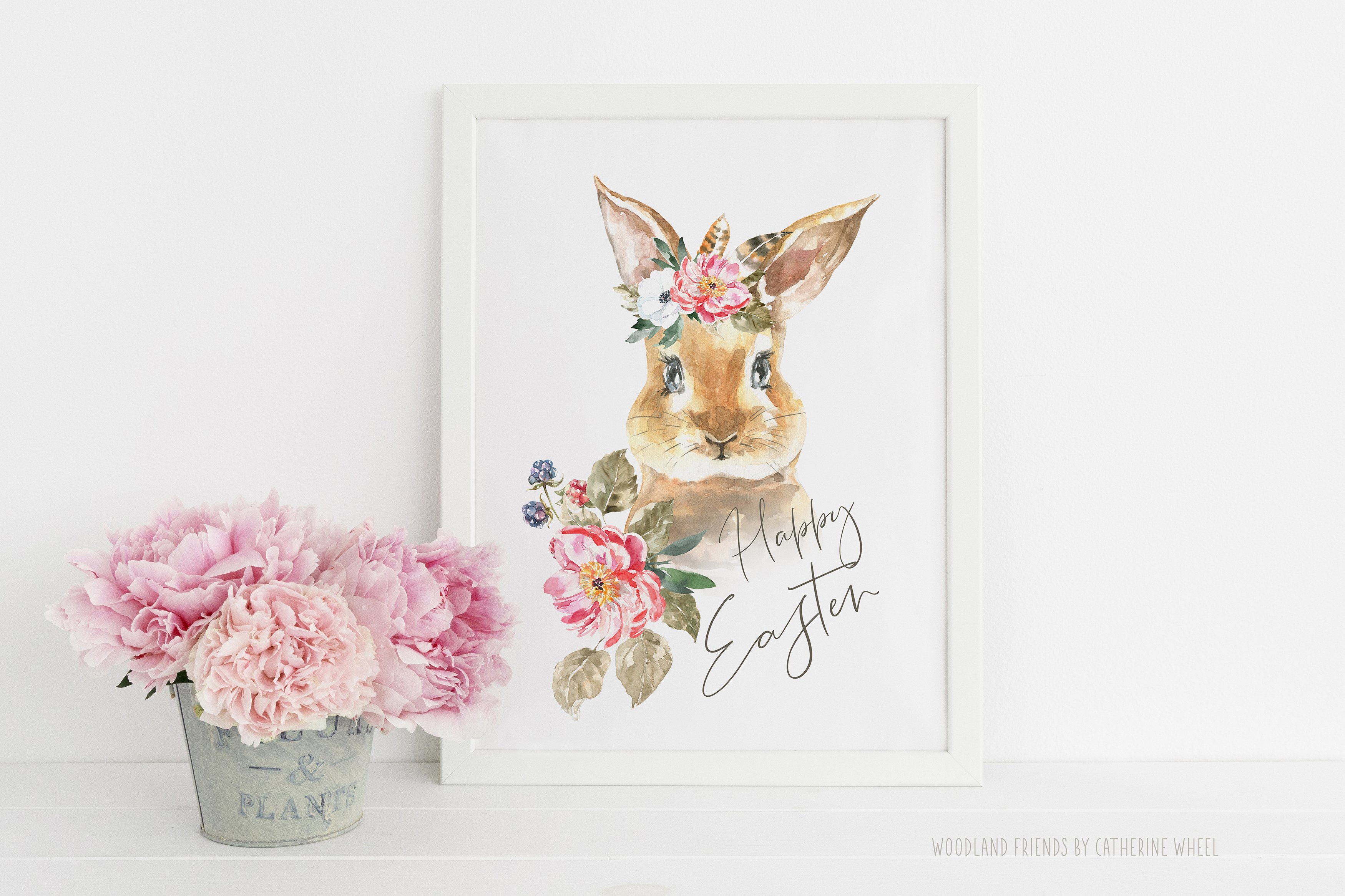 Boho Watercolor Woodland Animals preview image.