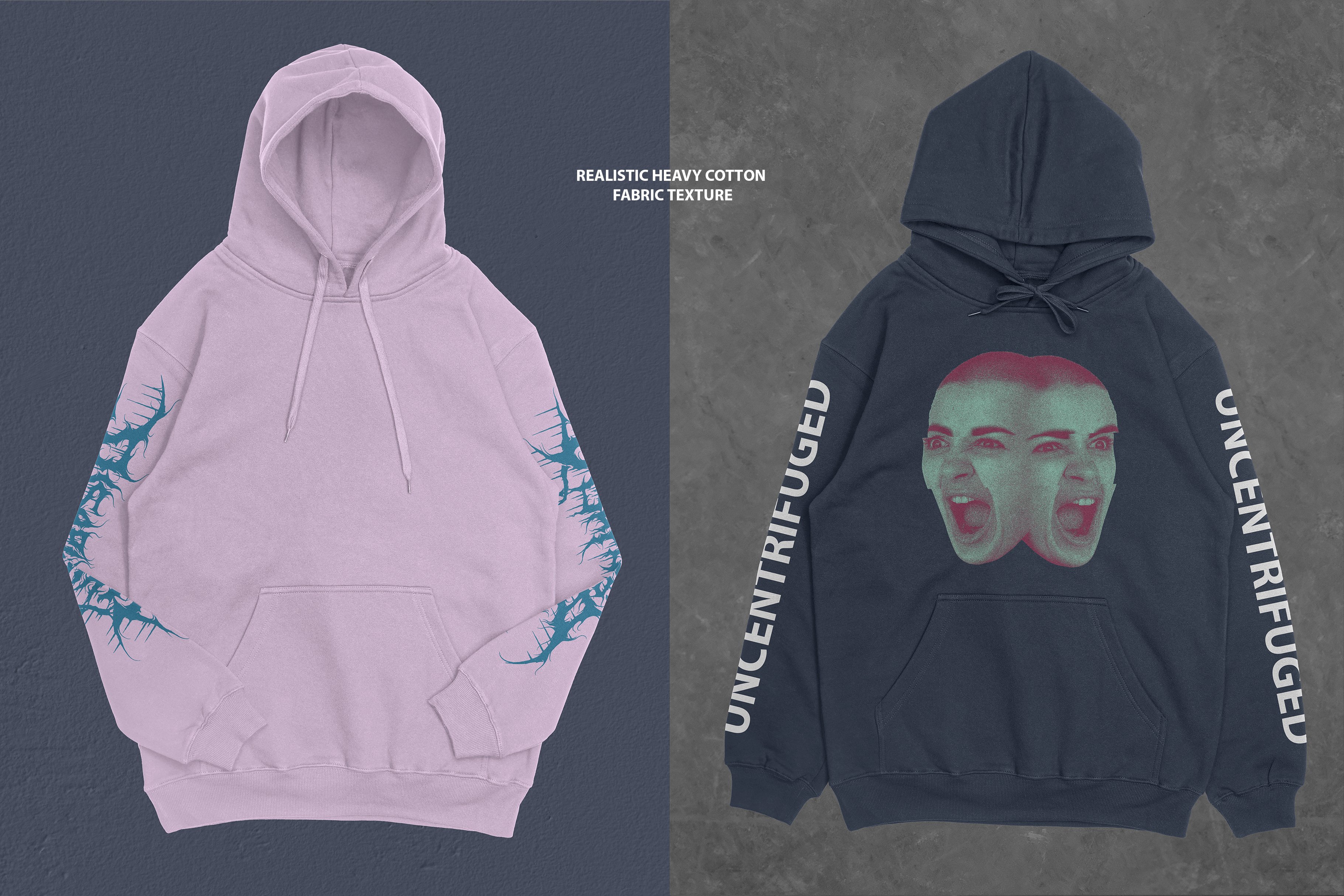 Heavy Cotton Pullover Hoodie Mockup preview image.