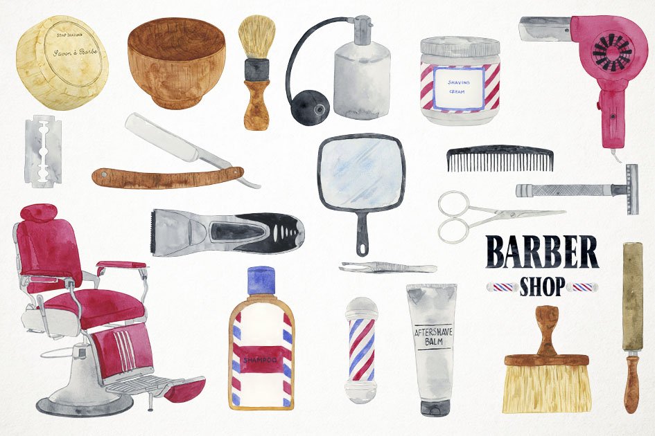 Barber Shop Clipart preview image.