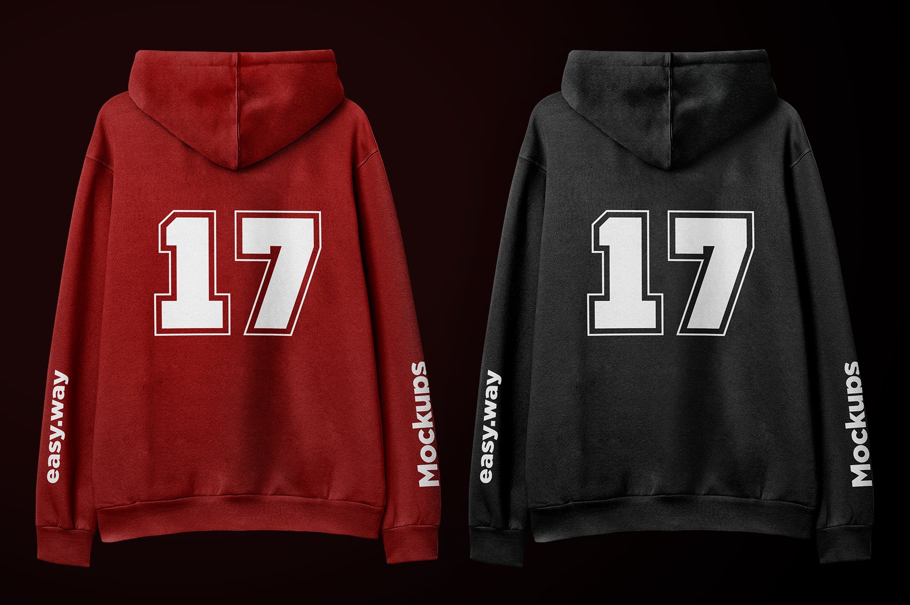 Hooded Sweatshirt Back PSD Mockup preview image.