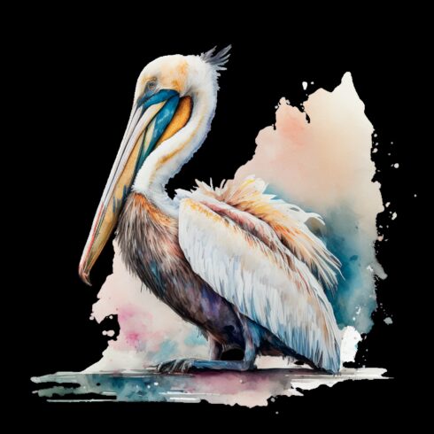 Pelican Watercolor Illustration Set cover image.