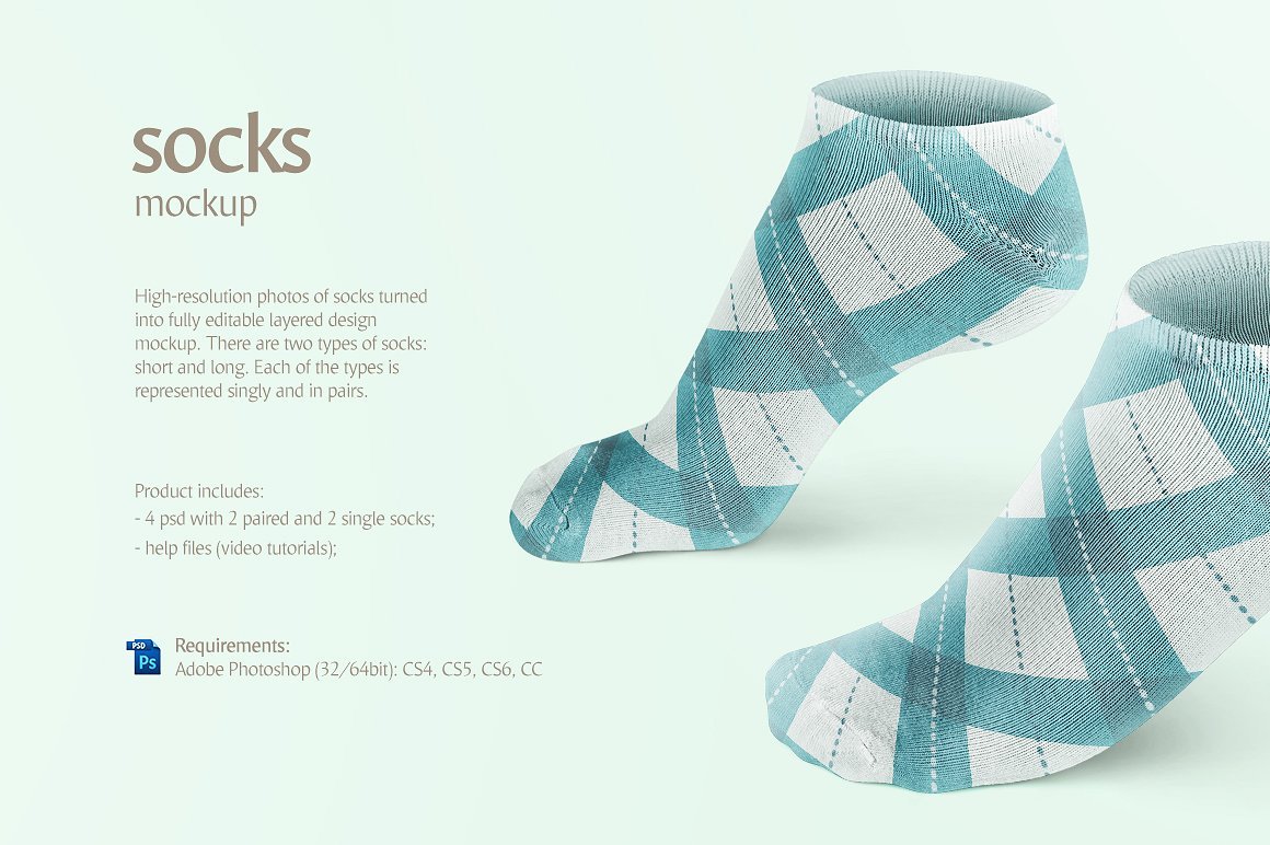 Socks Mockup preview image.