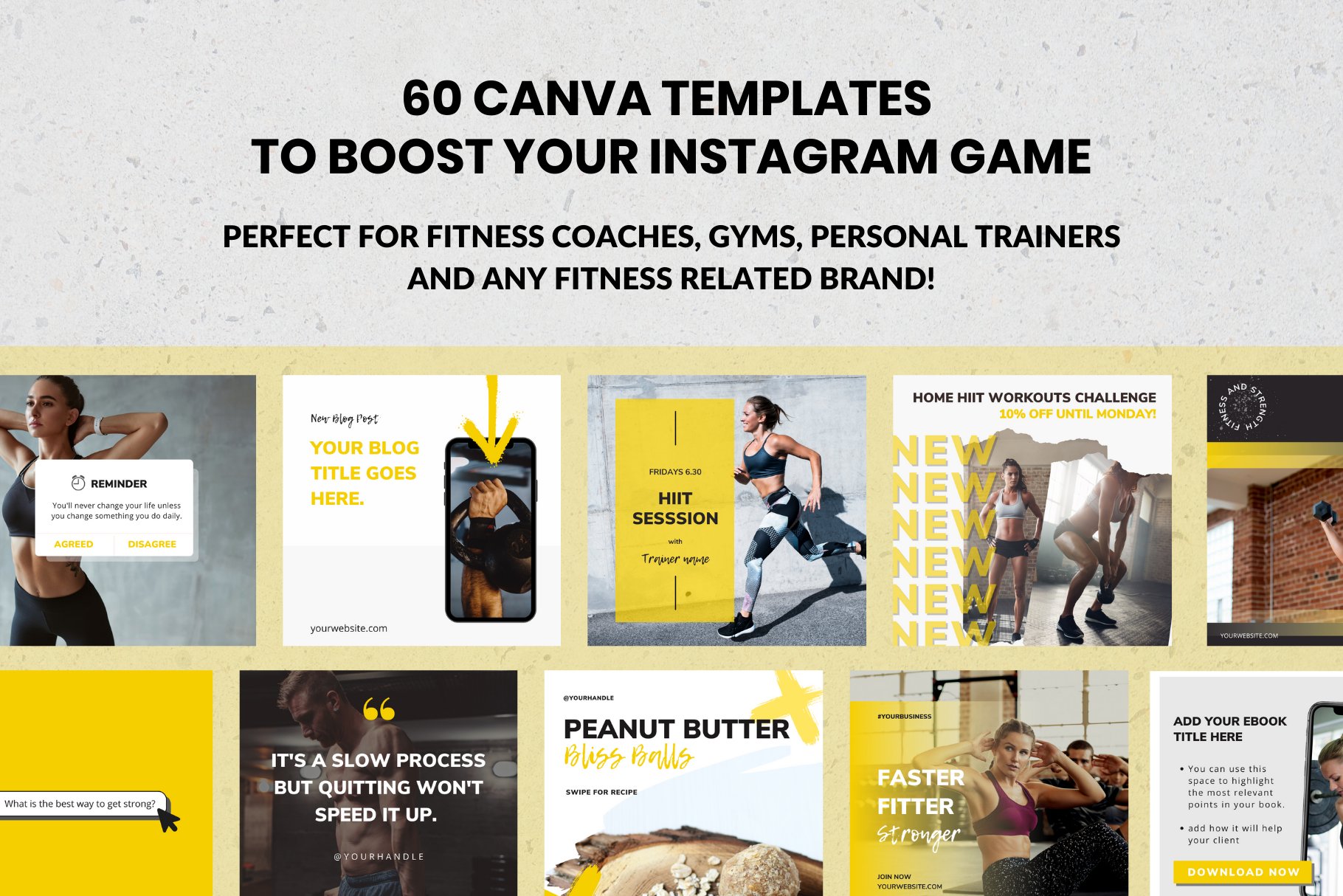 Instagram Canva Template Fitness preview image.