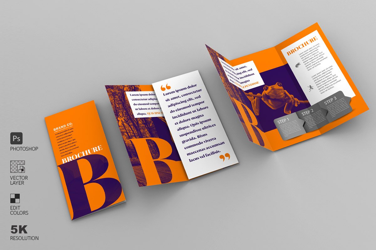 Trifold Brochure Mockup cover image.