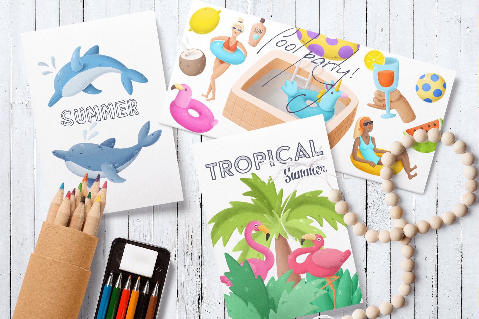 Summer clipart preview image.