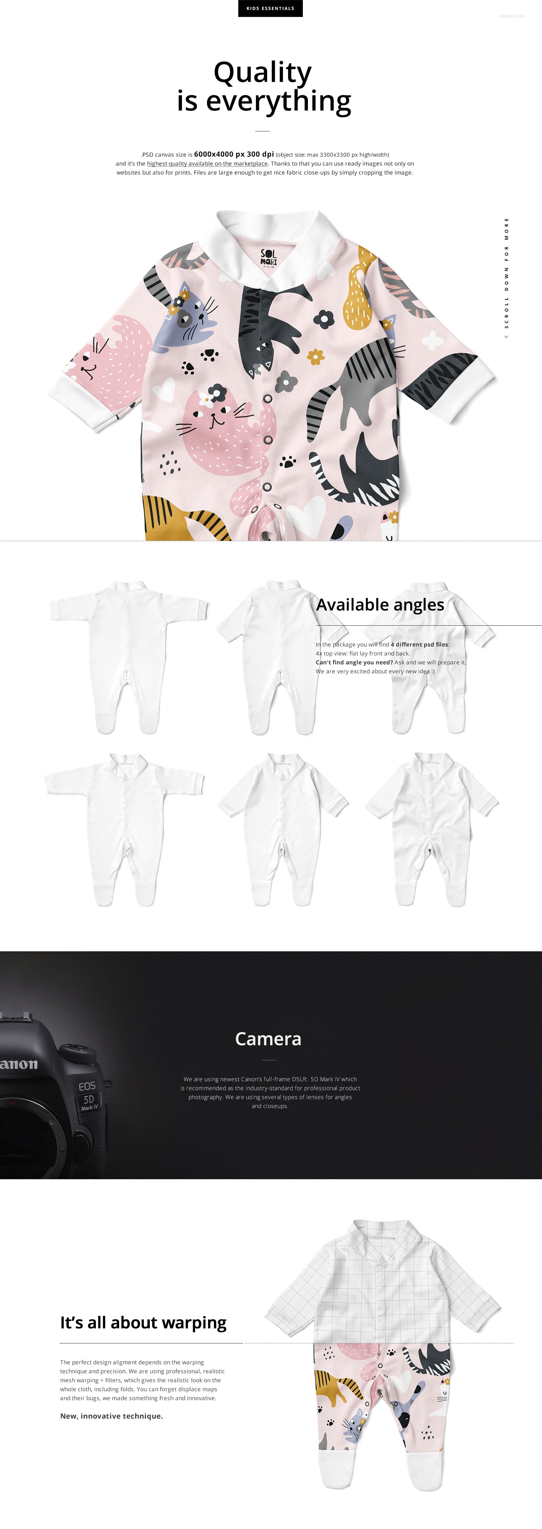 Babygrow Sleepsuit Mockup Set preview image.